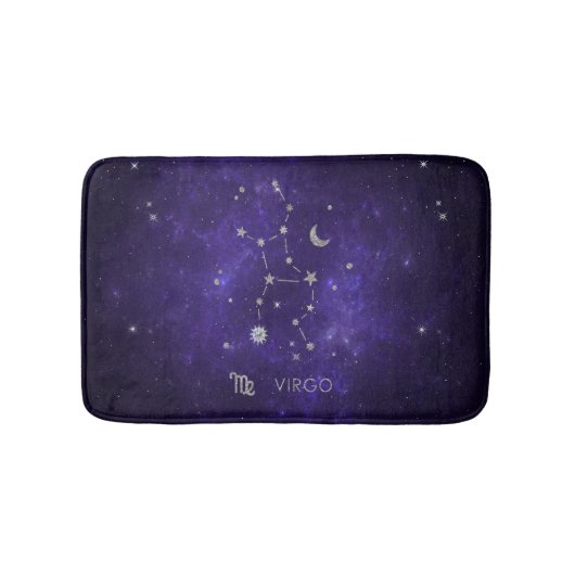 Zodiac Lila Virgo | Kosmisches Astrologie Horoskop Badematte (Vorderseite)