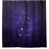 Zodiac Lila Virgo | Kosmisches Astrologie Horoskop Duschvorhang (Vorderseite)