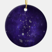Zodiac Lila Virgo | Kosmisches Astrologie Horoskop Keramik Ornament (Vorne)