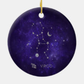 Zodiac Lila Virgo | Kosmisches Astrologie Horoskop Keramik Ornament (Hinten)