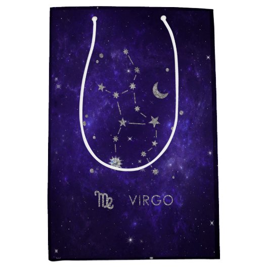 Zodiac Lila Virgo | Kosmisches Astrologie Horoskop Mittlere Geschenktüte (Vorderseite)