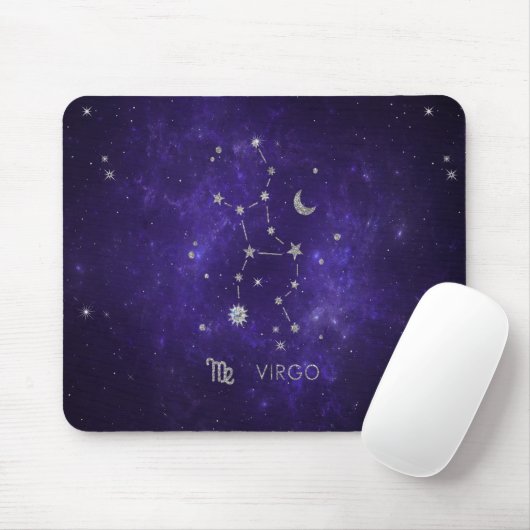 Zodiac Lila Virgo | Kosmisches Astrologie Horoskop Mousepad (Mit Mouse)
