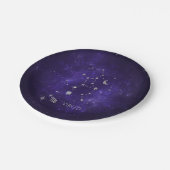 Zodiac Lila Virgo | Kosmisches Astrologie Horoskop Pappteller (Schrägansicht)