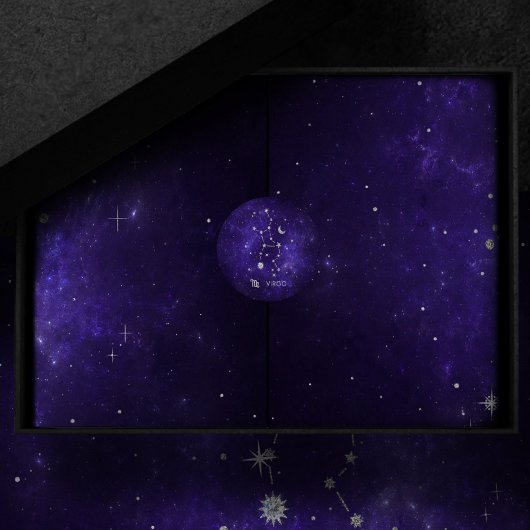 Zodiac Lila Virgo | Kosmisches Astrologie Horoskop Runder Aufkleber