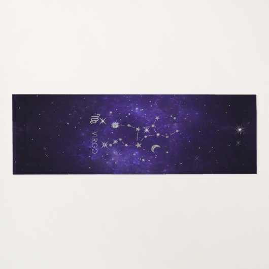 Zodiac Lila Virgo | Kosmisches Astrologie Horoskop Yogamatte (Rückseite (Horizontal))