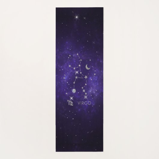 Zodiac Lila Virgo | Kosmisches Astrologie Horoskop Yogamatte (Rückseite)