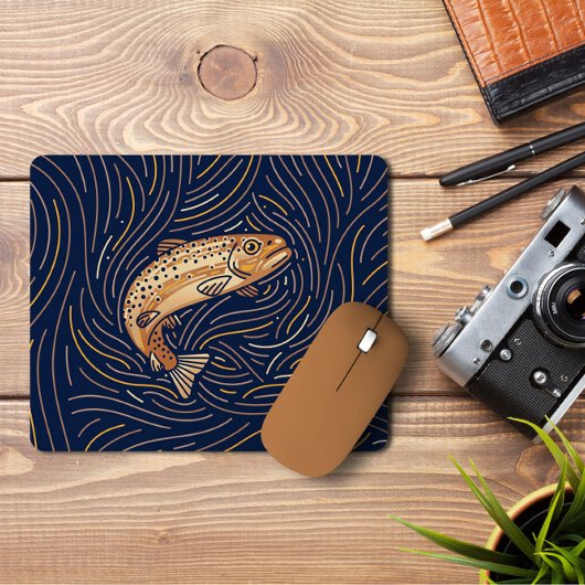 Zodiac Lmon | Handgezeichnet Lachsmousepad Mousepad