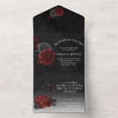 Zodiac Magic Crimson | Henna Red Gothic Skull Rose All In One Einladung (Innen Boden)