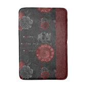 Zodiac Magic Crimson | Henna Red Gothic Skull Rose Badematte (Vorderseite Vertikal)