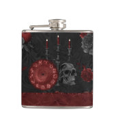 Zodiac Magic Crimson | Henna Red Gothic Skull Rose Flachmann (Vorderseite)