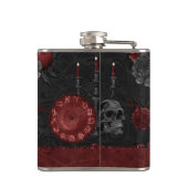 Zodiac Magic Crimson | Henna Red Gothic Skull Rose Flachmann (Rückseite)