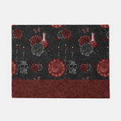 Zodiac Magic Crimson | Henna Red Gothic Skull Rose Fußmatte (Vorderseite)