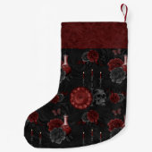 Zodiac Magic Crimson | Henna Red Gothic Skull Rose Kleiner Weihnachtsstrumpf (Rückseite)