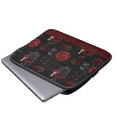 Zodiac Magic Crimson | Henna Red Gothic Skull Rose Laptopschutzhülle (Vorne Knopf)