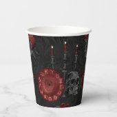 Zodiac Magic Crimson | Henna Red Gothic Skull Rose Pappbecher (Rückseite)