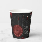 Zodiac Magic Crimson | Henna Red Gothic Skull Rose Pappbecher (Vorderseite)