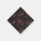 Zodiac Magic Crimson | Henna Red Gothic Skull Rose Serviette (Ecke)