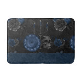 Zodiac Magic | Dark Navy Blue Gothull Rose Badematte (Vorderseite)