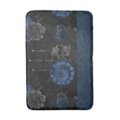 Zodiac Magic | Dark Navy Blue Gothull Rose Badematte (Vorderseite Vertikal)
