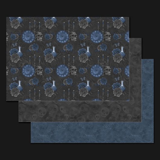 Zodiac Magic | Dark Navy Blue Gothull Rose Geschenkpapier Set