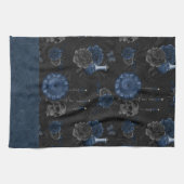 Zodiac Magic | Dark Navy Blue Gothull Rose Geschirrtuch (Horizontal)