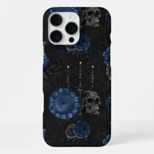 Zodiac Magic   Dark Navy Blue Gothull Rose iPhone 16 Pro Max Hülle