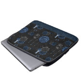 Zodiac Magic | Dark Navy Blue Gothull Rose Laptopschutzhülle (Vorne Knopf)