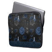 Zodiac Magic | Dark Navy Blue Gothull Rose Laptopschutzhülle (Vorderseite Links)