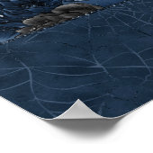 Zodiac Magic | Dark Navy Blue Gothull Rose Poster (Ecke)