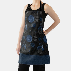 Zodiac Magic Dark Navy Blue Gothull Rose Schürze
