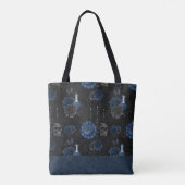 Zodiac Magic | Dark Navy Blue Gothull Rose Tasche (Rückseite)