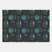 Zodiac Magic | Dunkelgrüne, Aquamarine Rose des Sc Geschenkpapier Set (Vorderseite)