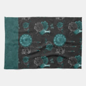 Zodiac Magic | Dunkelgrüne, Aquamarine Rose des Sc Geschirrtuch (Horizontal)