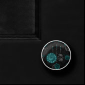 Zodiac Magic | Dunkelgrüne, Aquamarine Rose des Sc Keramikknauf