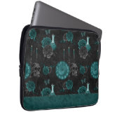 Zodiac Magic | Dunkelgrüne, Aquamarine Rose des Sc Laptopschutzhülle (Vorne Rechts)