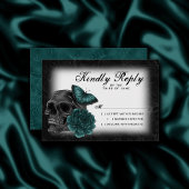 Zodiac Magic | Dunkelgrüne, Aquamarine Rose des Sc RSVP Karte