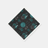 Zodiac Magic | Dunkelgrüne, Aquamarine Rose des Sc Serviette (Ecke)