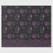 Zodiac Magic | Dunkle Lila Pflaumengotik Rose Geschenkpapier (Flach)