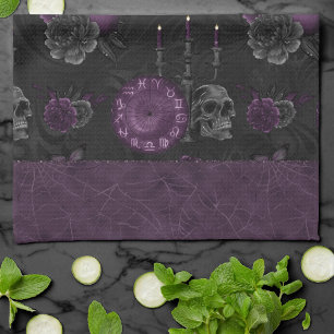 Zodiac Magic Dunkle Lila Pflaumengotik Rose Geschirrtuch