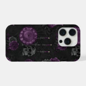 Zodiac Magic | Dunkle Lila Pflaumengotik Rose iPhone Hülle (Rückseite (Horizontal))