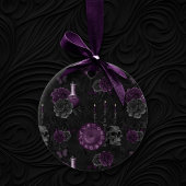 Zodiac Magic | Dunkle Lila Pflaumengotik Rose Keramik Ornament