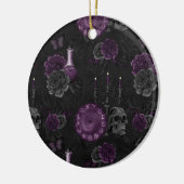Zodiac Magic | Dunkle Lila Pflaumengotik Rose Keramik Ornament (Links)