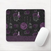 Zodiac Magic | Dunkle Lila Pflaumengotik Rose Mousepad (Mit Mouse)