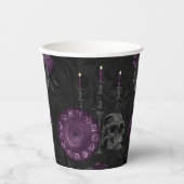 Zodiac Magic | Dunkle Lila Pflaumengotik Rose Pappbecher (Vorderseite)