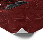 Zodiac Magic | Henna Red Gothic Skull Rose Tränke Poster (Ecke)