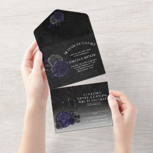 Zodiac Magic   Rose des gotischen Schädels Mittern All In One Einladung