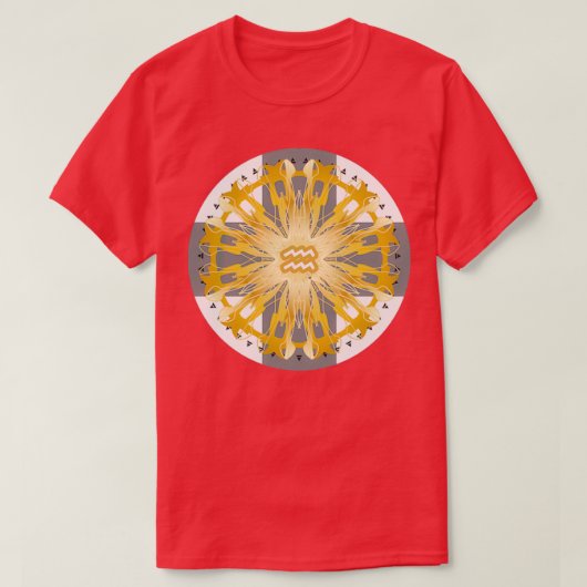 Zodiac Mandala AQUARIUS White T-Shirt (Design vorne)