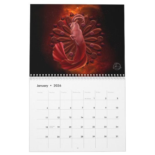 Zodiac Mandala Kalender (Jan 2026)