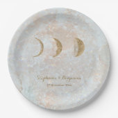 Zodiac Mond Typografie Himmelsbraut Hochzeit Pappteller (Vorderseite)