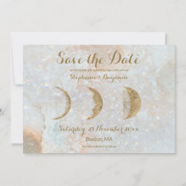 Zodiac Moon Blue Celestial Save the Date Card